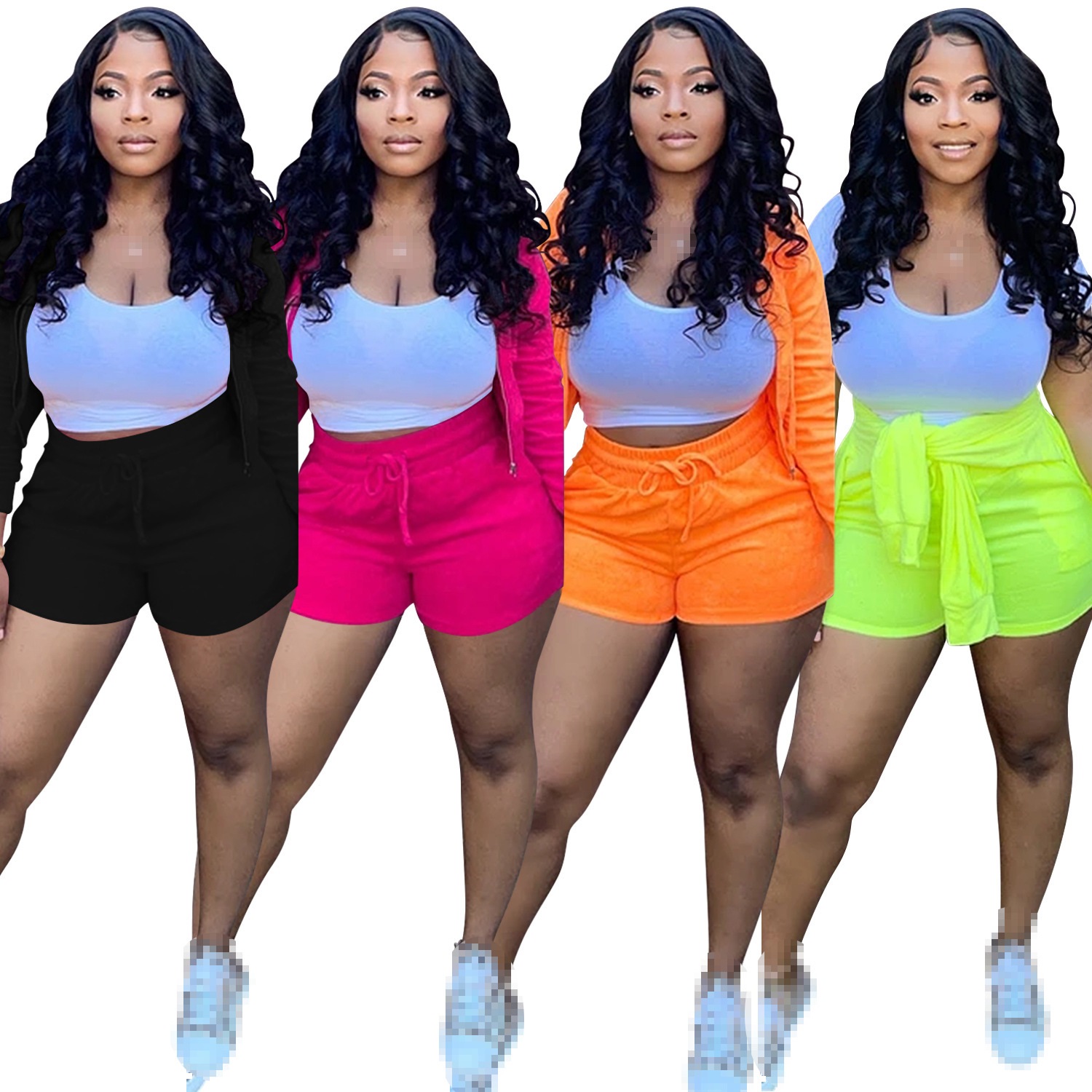 Summer Clothing Wholesale - Shorts Sets 3 Stuk Set Vrouwen