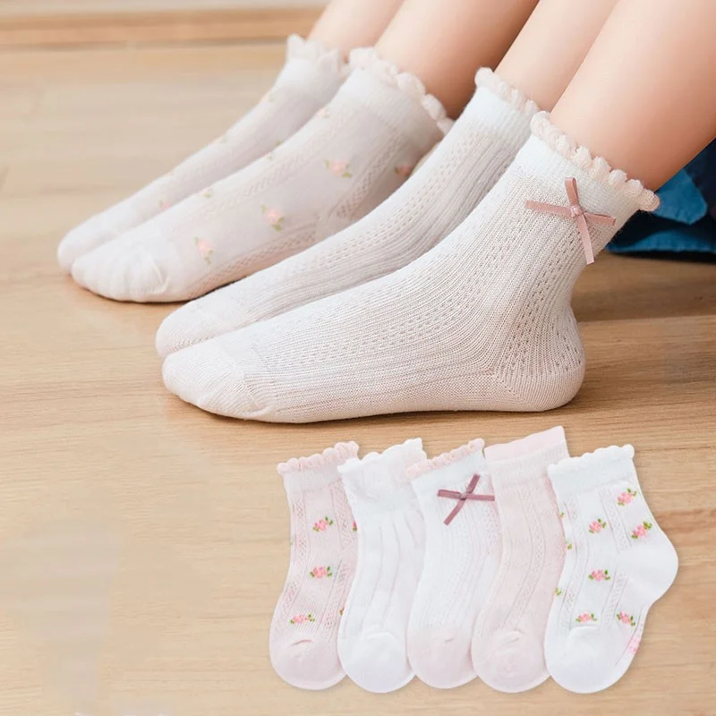 Summer Clothing Baby Girl - Kindersokken 5 paar/partij Lente Zomer Katoenen